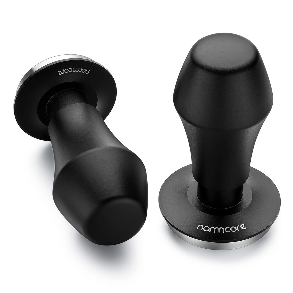Normcore 58.5mm Espresso Coffee Tamper V4 - Spring Loaded Tamper With Stainless Steel Ripple Base - 15lb / 25lb / 30lbs Replacement Springs - Anodized Aluminum Handle and Stand