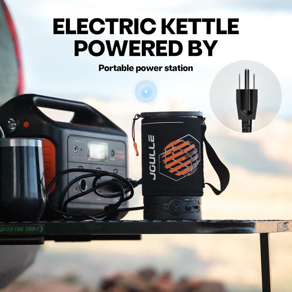 Stoke Voltaics Electric French Press Coffee Maker, 120V Boil Water & Press Coffee 2-in-1, Portable Design for Camping, Travel, 6 Minute Brew Ready