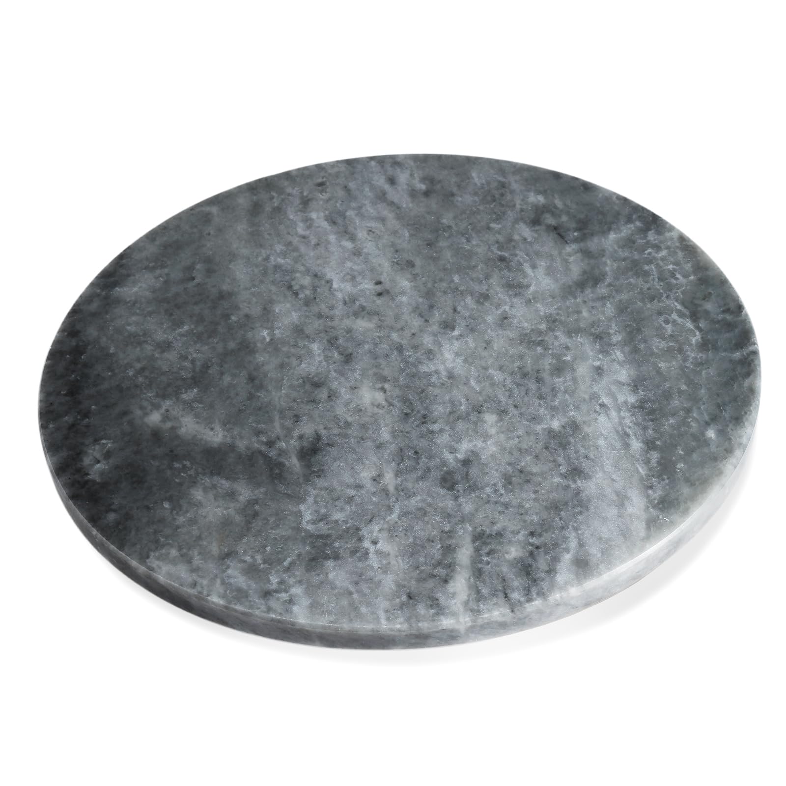 Koville Brazilian Round Marble Cutting Board for Kitchen, 11inch Round Hand Crafted Marble Slab for Cheese, Charcuterie, Pastry Board - Wedding Gift, House Warming Gift(Rhino Grey)