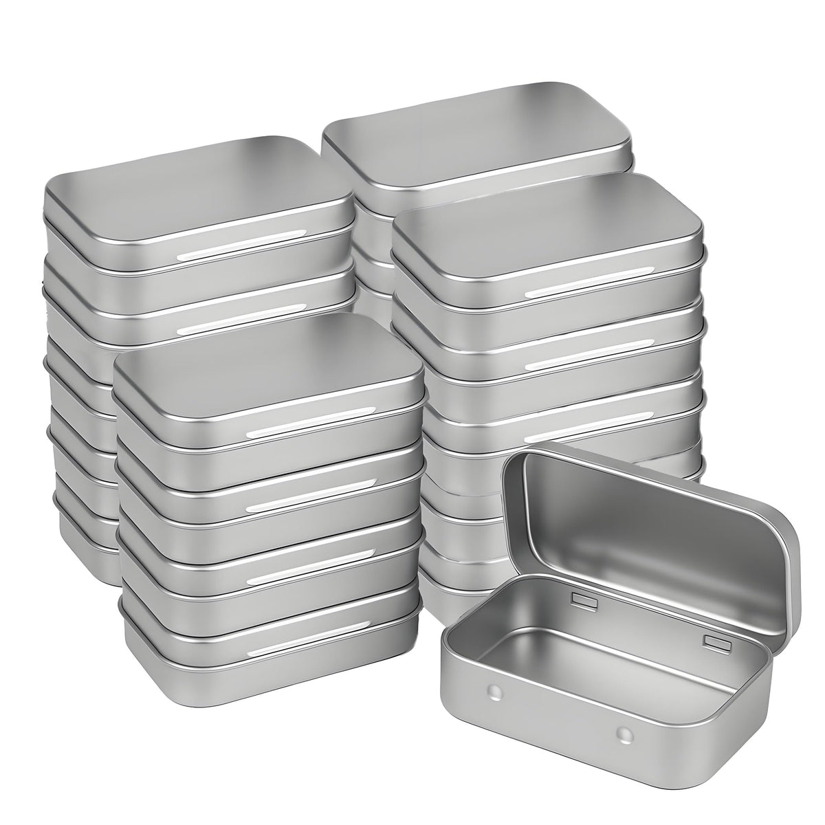 Forever bene 20-Pack Black Hinged Tin Boxes for Nail Art