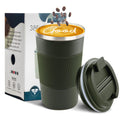 Insulated Travel Coffee Mug, Stainless Steel Coffee Cup with Leakproof Lid