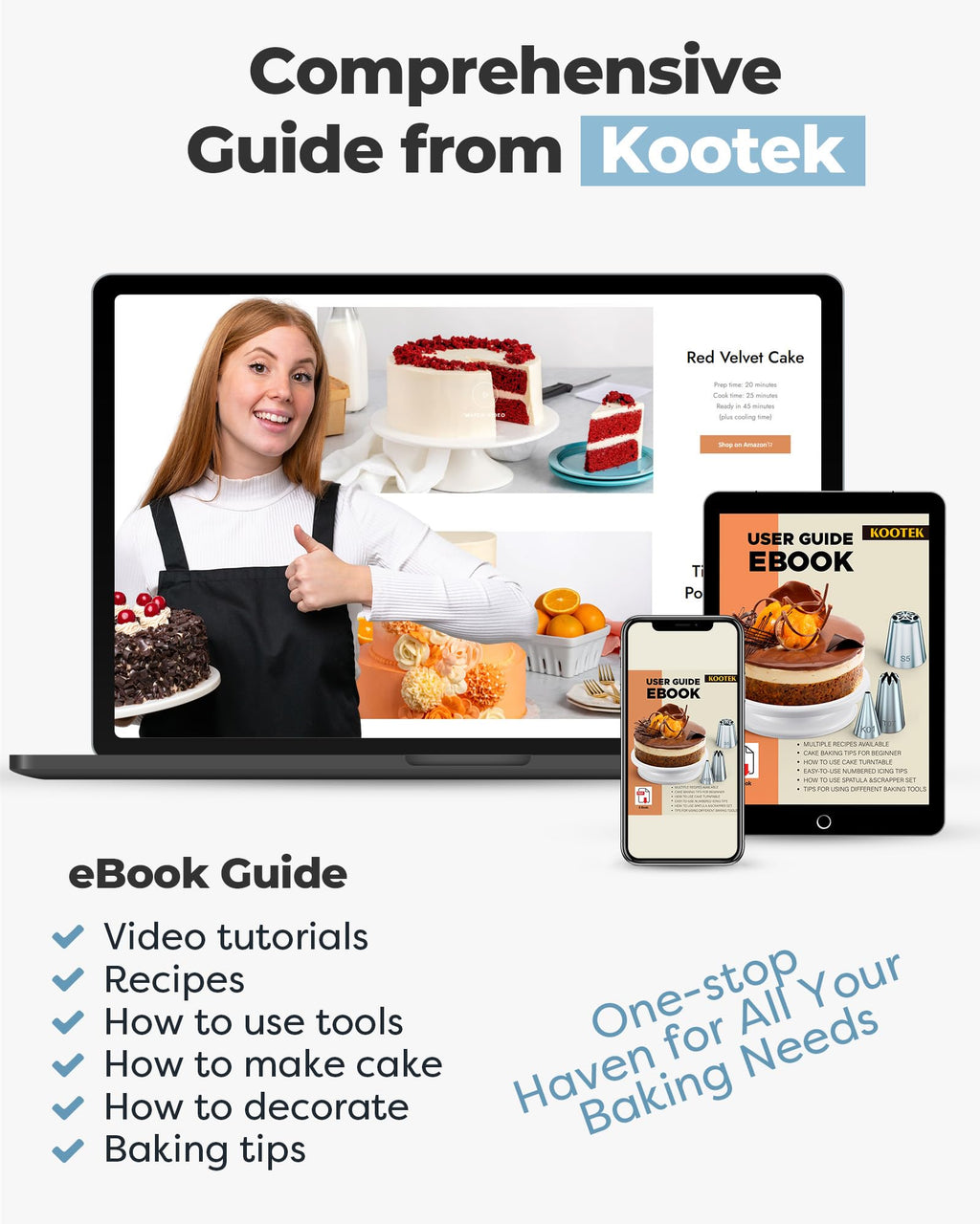 Kootek 230 Cake Decorating Kit Baking Supplies for Beginner & Professional