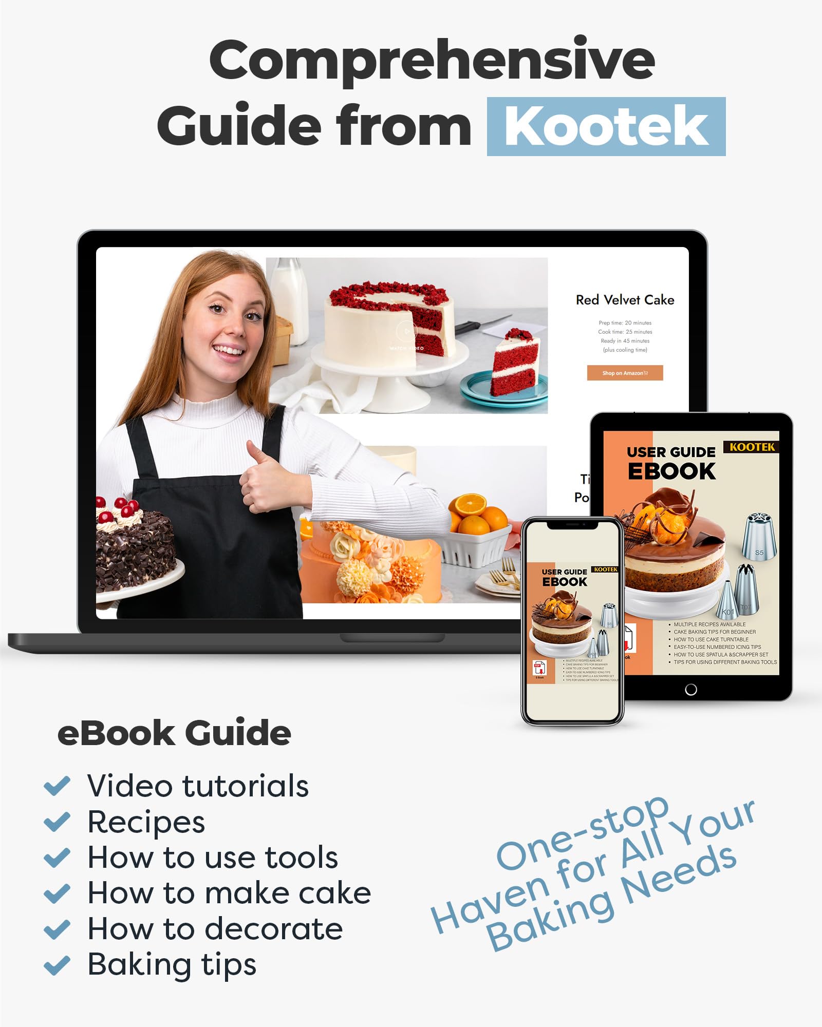 Kootek 230 Cake Decorating Kit Baking Supplies for Beginner & Professional