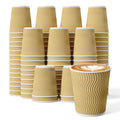 DAILYPACK 120 Count 8 oz Coffee Cups, Insulated Ripple Wall Paper Hot Cups, Leak-Proof Paper Cups for Coffee, Tea, Cocoa, Perfect for Office, Party, Travel