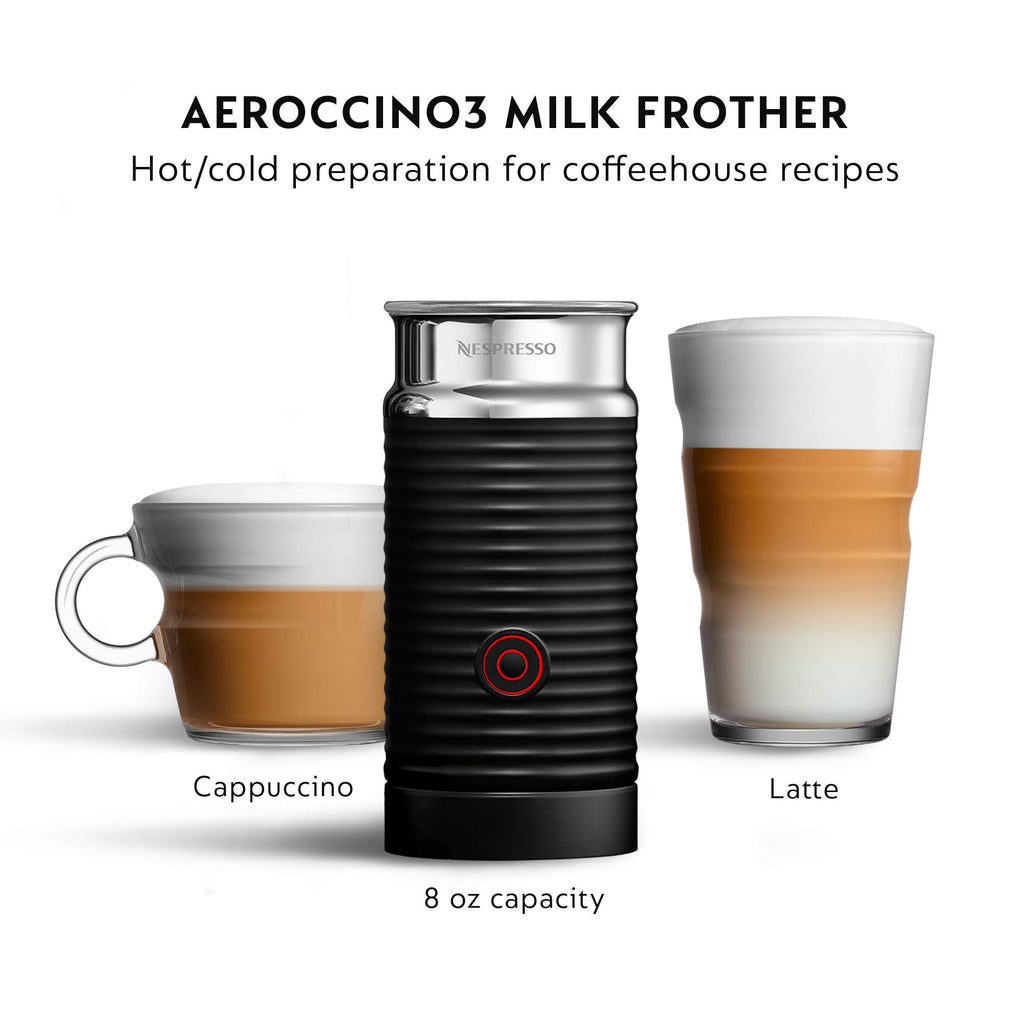 Nespresso Vertuo Plus Deluxe Coffee Machine with Milk Frother, Matte Black