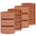 KASHME 4 Pcs Chocolate Bar Mold Deep Dubai 0.85 Inch Stuffed Chocolate Molds Silicone Large Break Apart Silicone Molds (10 Snap + 5 Snap）