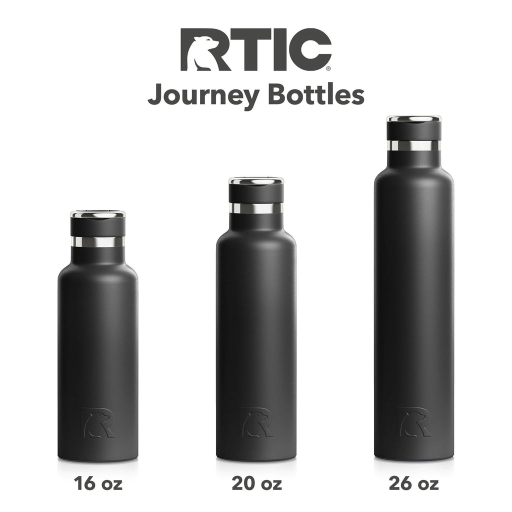 RTIC 16oz Journey Water Bottle, Ceramic Lined, Black