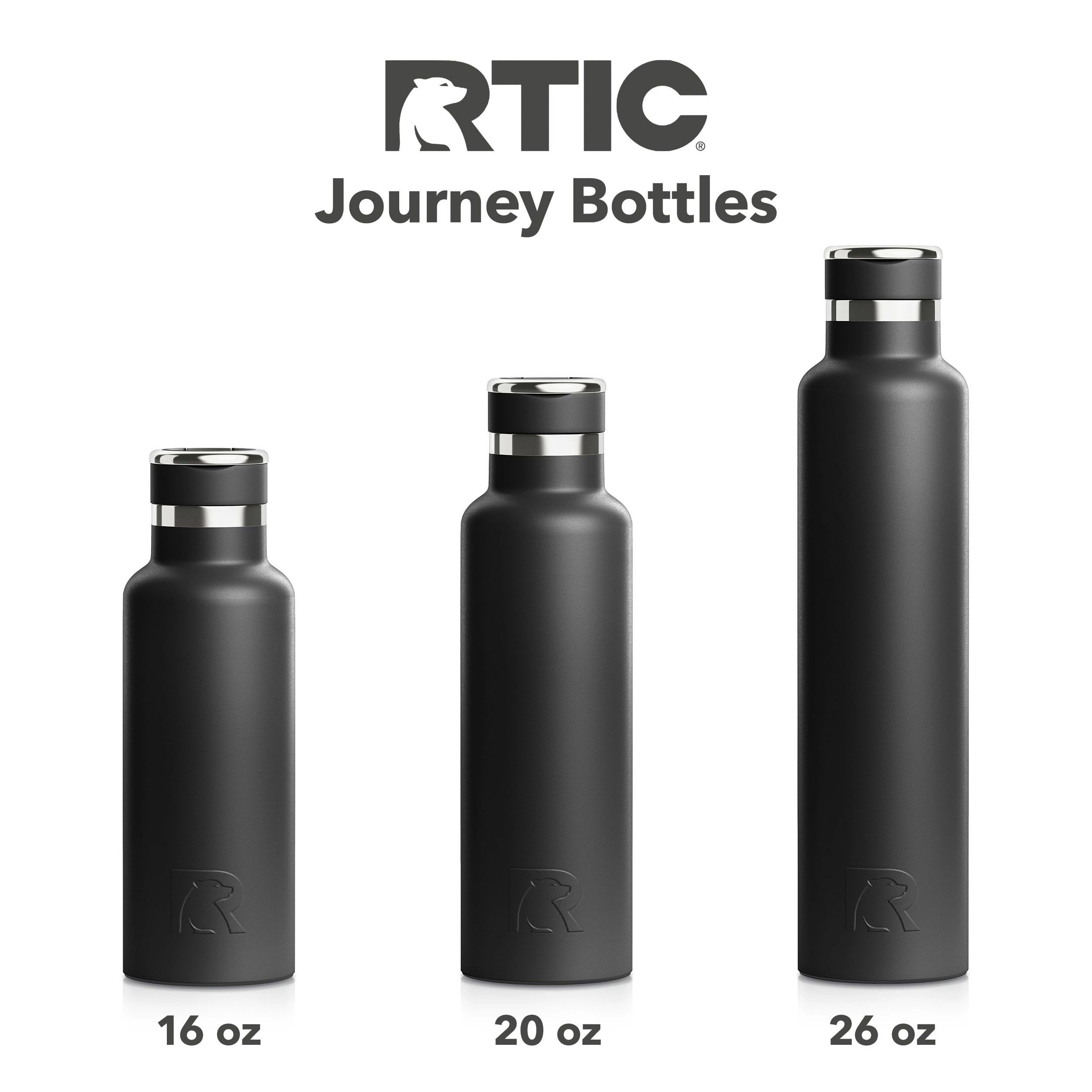 RTIC 26oz Journey Water Bottle Ceramic Lined Metal Stainless Steel Vacuum Insulated, BPA Free, Reusable, for Water, Hot and Cold Drinks, Travel, Sports, Camping, Peach Tea