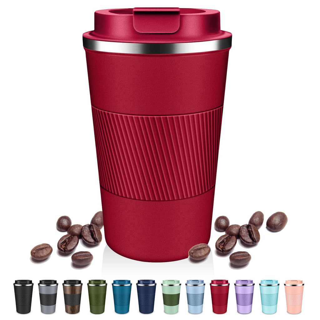 DUBUXW Insulated Coffee Tumblers with Flip Lid 12oz / 17oz, Stainless Steel Coffee Mug Leak Proof, Vacuum Insulated Coffee Mug Reusable Cup, Keeps Cold and Hot for Coffee Tea