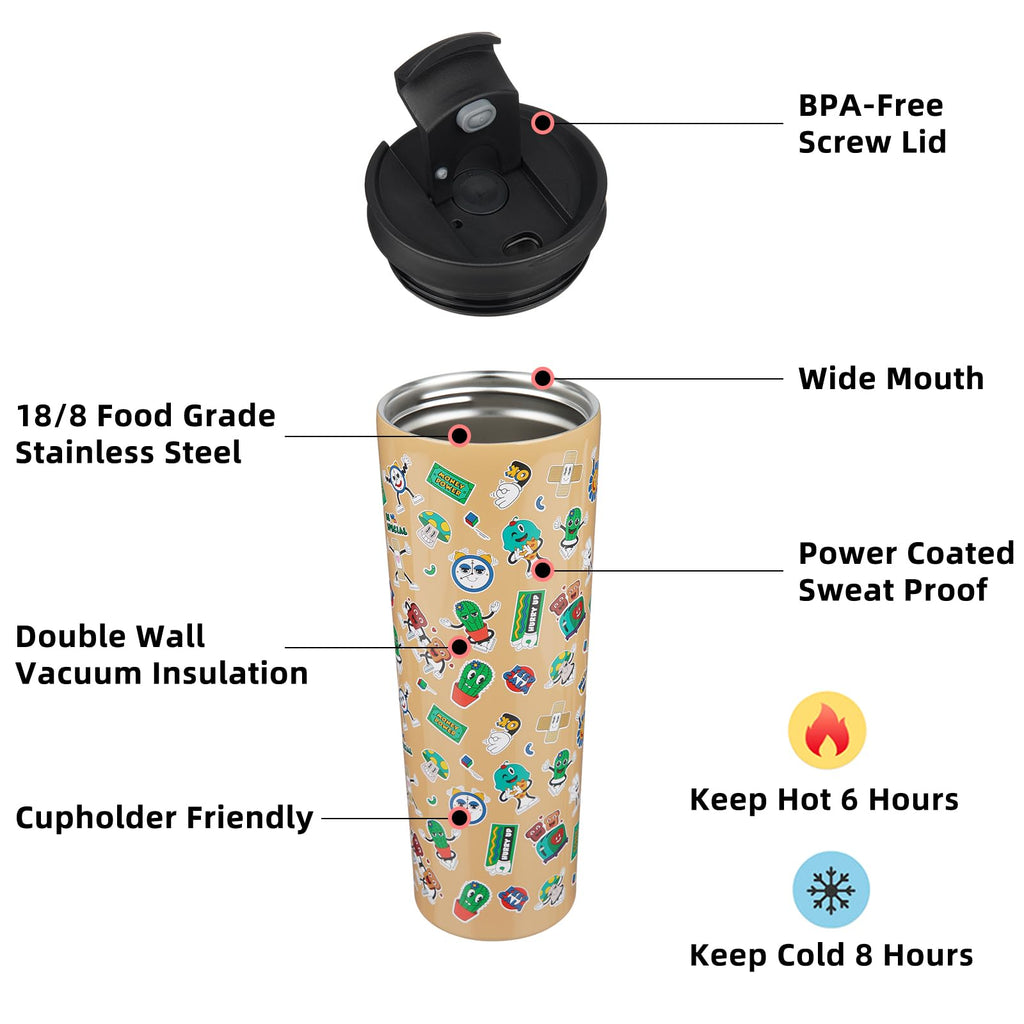 BJPKPK 30 oz Coffee Tumbler with Straw, Insulated Stainless Steel Cup