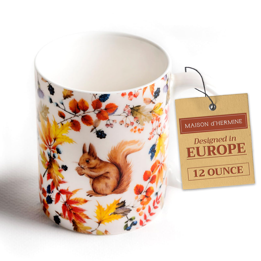 Maison d' Hermine Coffee Mug with Handles Tea Cups (12 Ounce, Pack of 1)