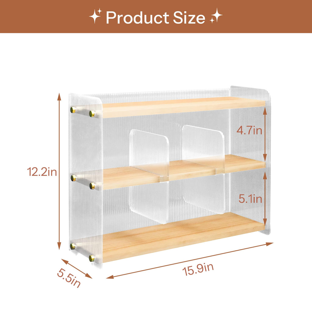 KAOTGOT Coffee Mug Holder Wooden Cup Station Organizer 3-Tier Cup Holder for Coffee Bar Mug Display Rack for Countertop Mug Holder Shelf for Home Kitchen Pine Wood