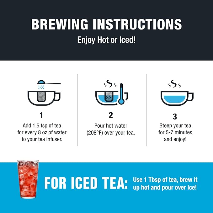 Tiesta Tea - Strawberry Lemonade, Loose Leaf, Strawberry Lemon Herbal Tea, Premium Non-Caffeinated Fruit Blend, Make Hot or Iced & Brews Up to 200 Cups, 16 Ounce Resealable Bulk Pouch