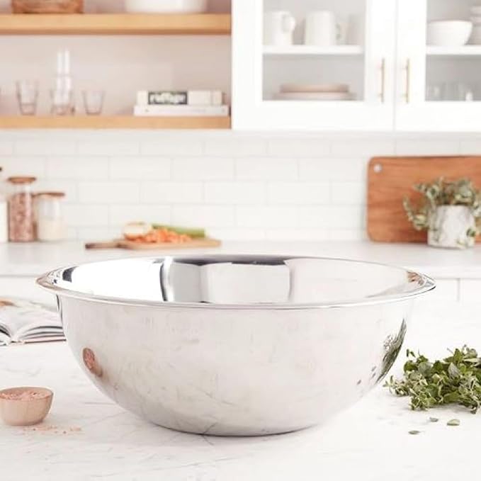 YBM HOME Stainless Steel Mixing Bowl - Premium Polished Mirror Nesting Metal Bowl for Cooking and Serving, Stackable for Convenient Storage 1194 (10.25 Quart)