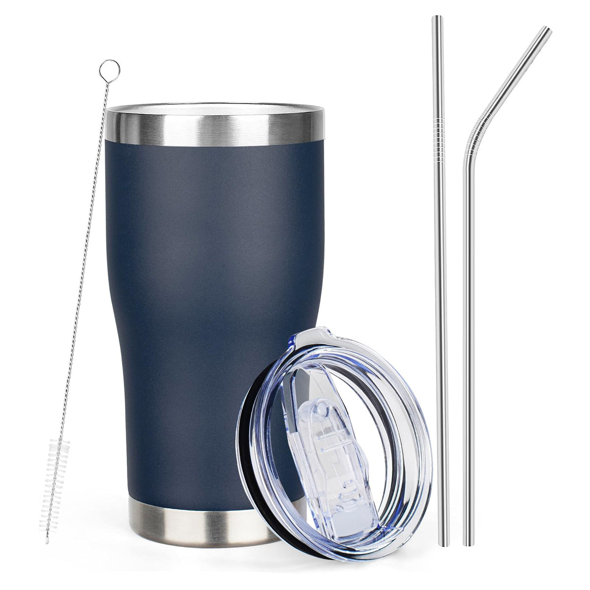 20oz Insulated Tumbler with Lid Straw Travel Coffee Mug Cup (Purple/Green)