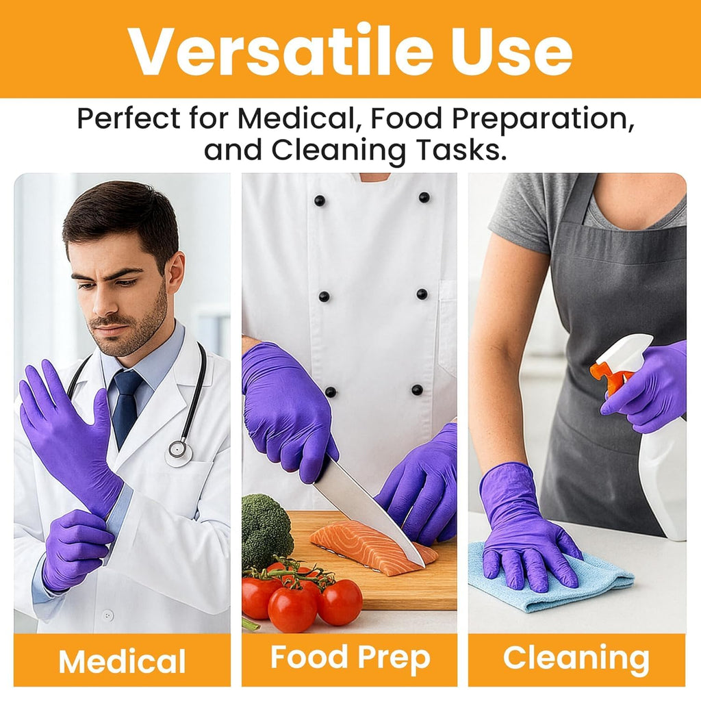 SAFEWAY USA 4000 pcs, Large, 4 Mil Nitrile Disposable Gloves — Multi-Purpose Powder-Free and Non-Latex Textured Fingertips for Medical Use, Nursing, Lab Work, Kitchen Prep, Cleaning, Tattooing & More