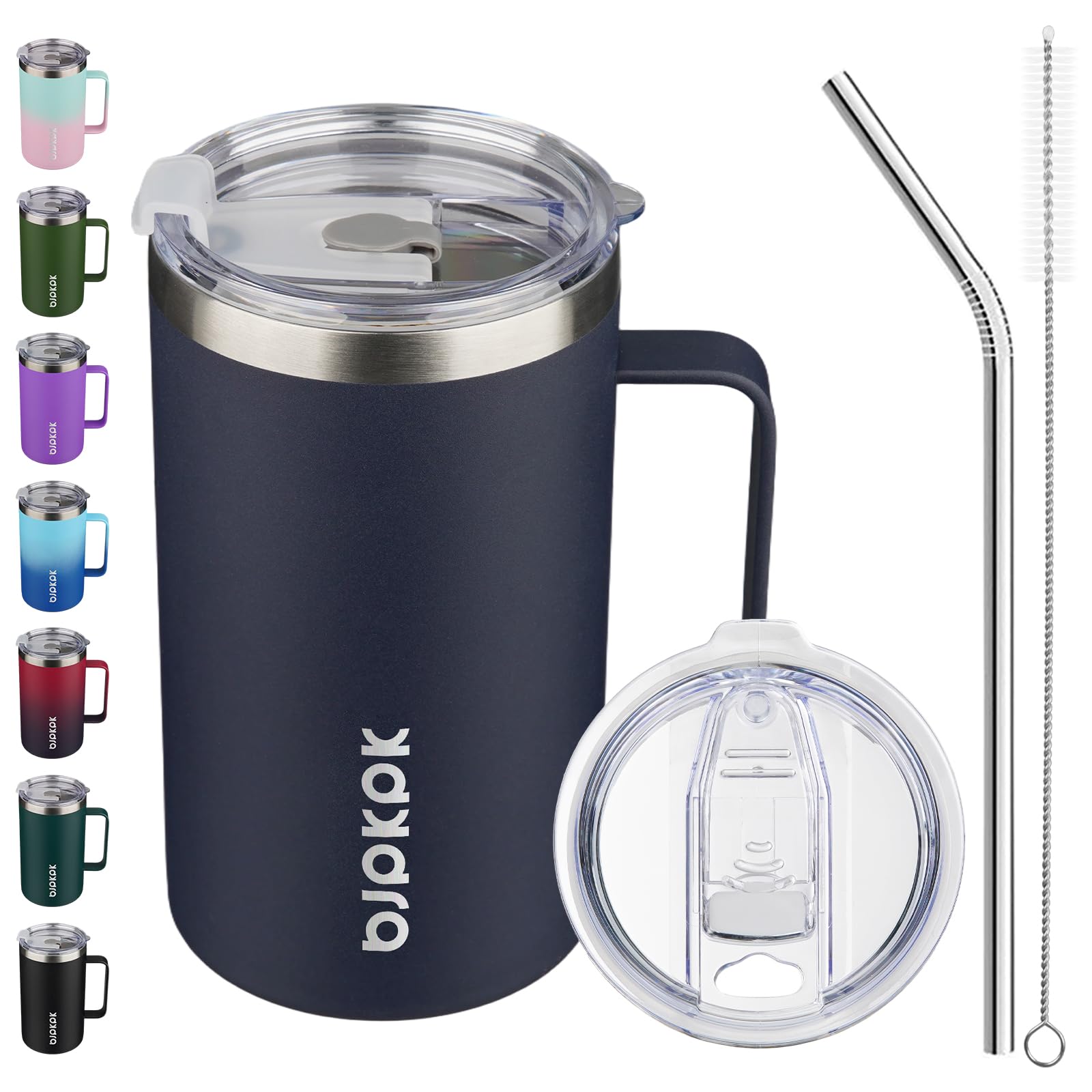 BJPKPK 25oz Insulated Coffee Mug with Handle, Stainless Steel Travel Mug