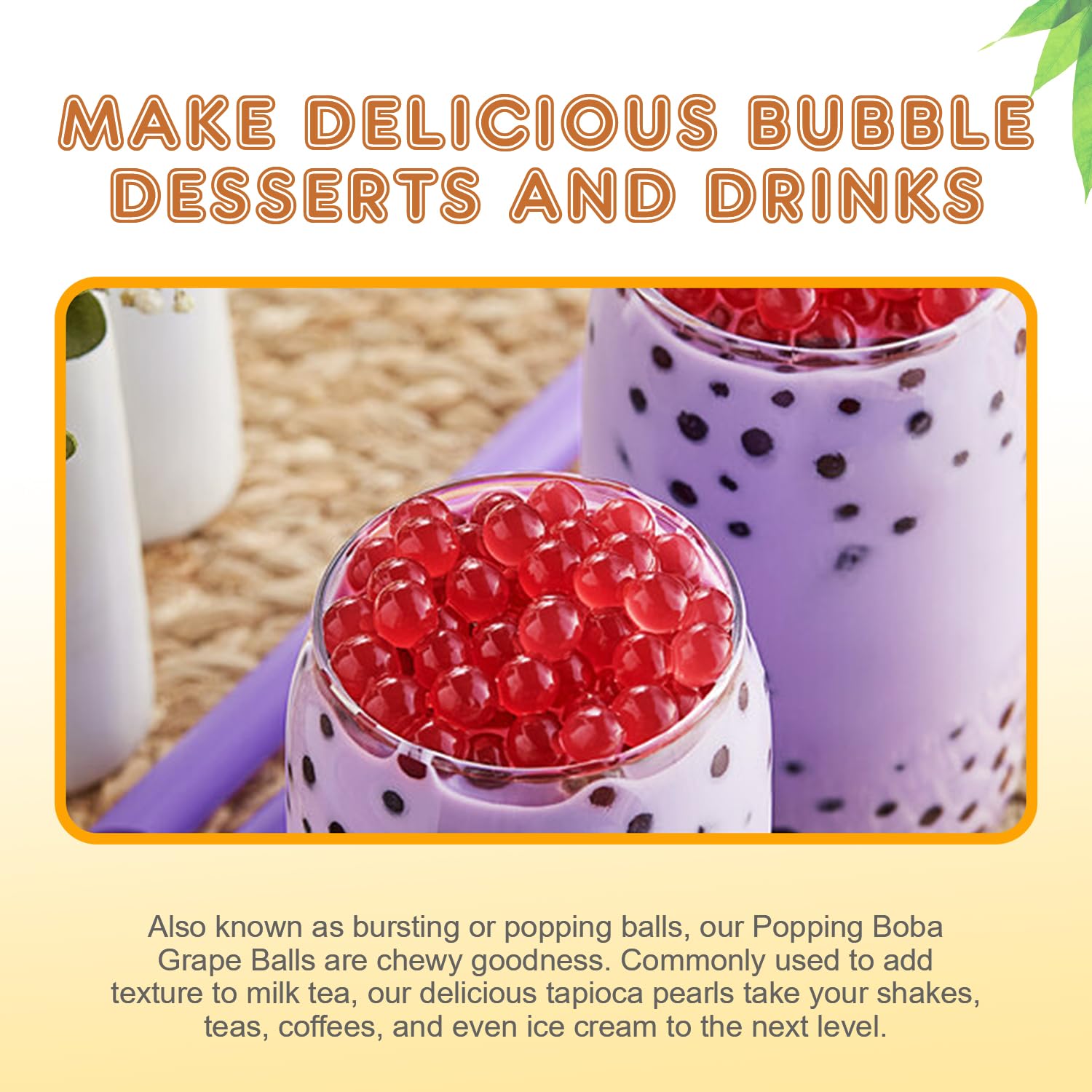 Fanale Grape Popping Boba Pearls for Bubble Tea and Drinks, 7 Pounds