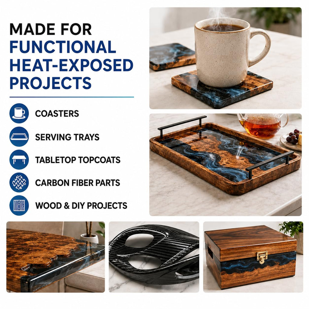 POURLA Ultra Heat Resistant Epoxy Resin Kit, 64 oz, 1:1 Mix, 195°F HDT
