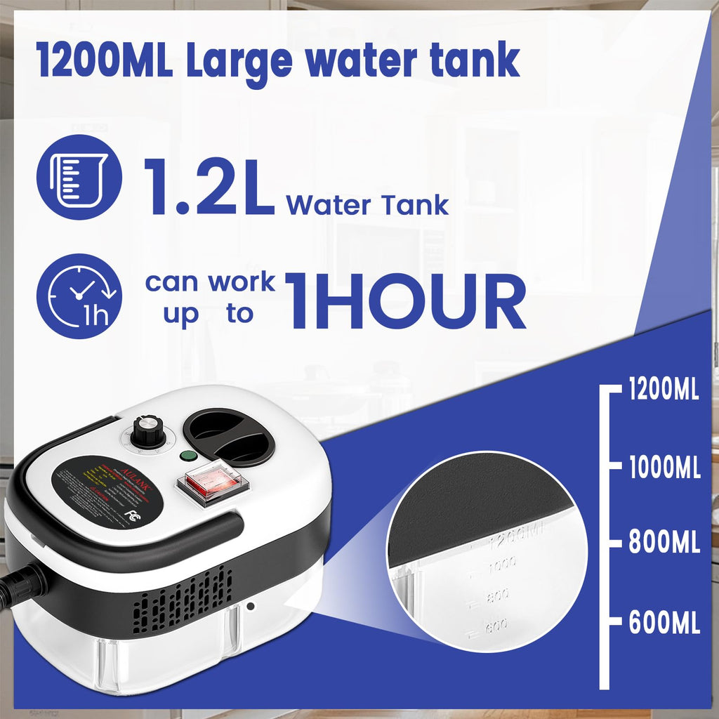 Steam Cleaner, Portable Pressurized Steamer for Cleaning with 14pcs Accessories, 6-Level Adjustable,15s Heat-Up, Handheld Steam Cleaner for Home, Tile, Dirt, Grout, Grease, Car Detailing (03-White)