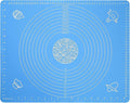 Silicone Baking Mat for Pastry Rolling Dough with Measurements,19.7" x 15.7" BPA Free Non stick and Non Slip Blue Table Sheet Baking Supplies for Bake Pizza Cake