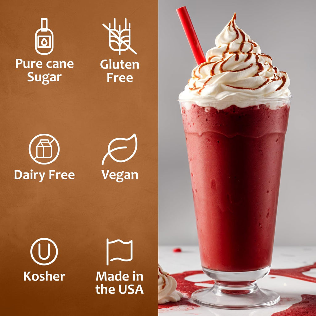 Syruvia Red Velvet Syrup, Flavored Syrup for Lattes, Drinks, Cappuccinos, Iced Coffees, Espresso Drinks – 25.4 fl oz