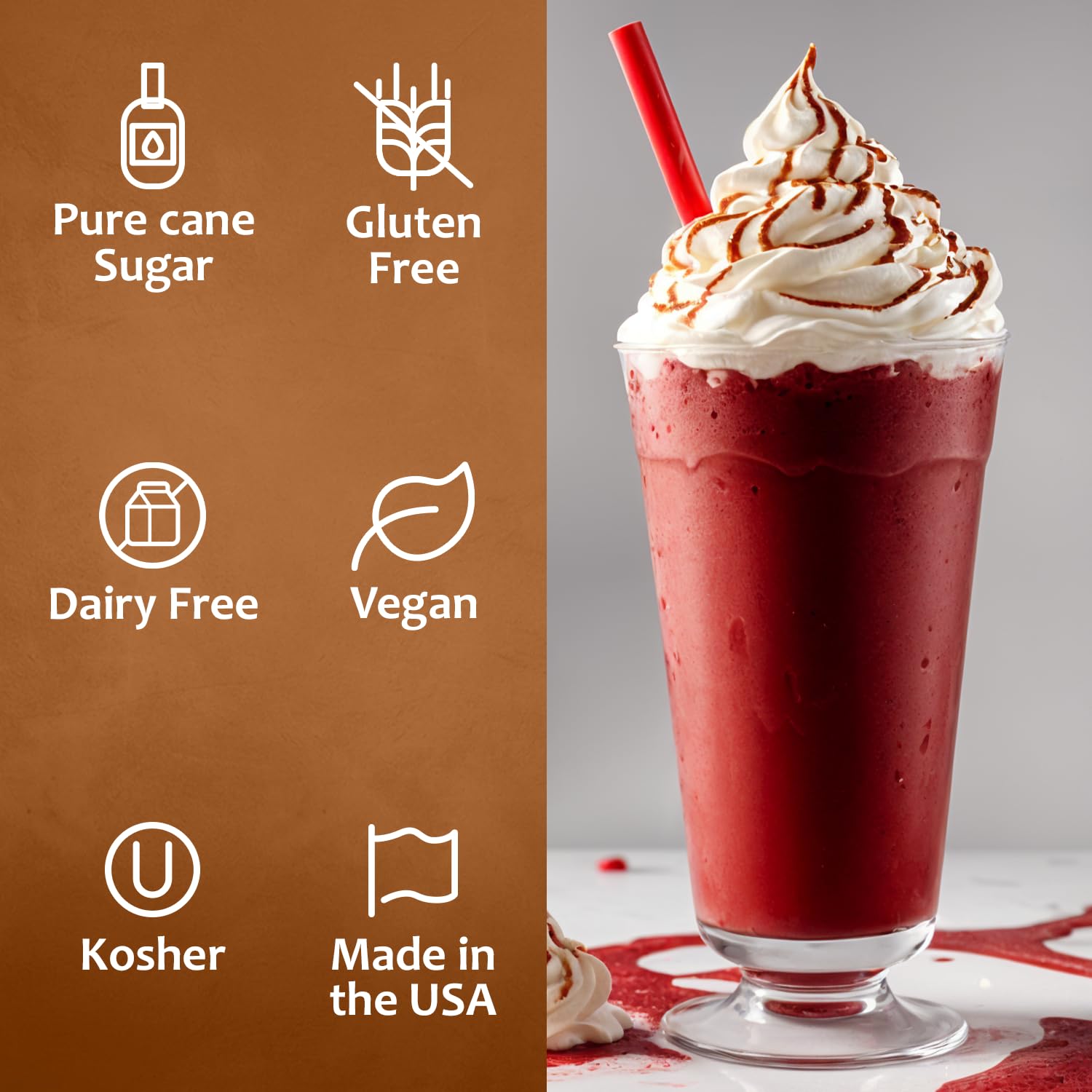 Syruvia Red Velvet Syrup, Flavored Syrup for Lattes, Drinks, Cappuccinos, Iced Coffees, Espresso Drinks – 25.4 fl oz