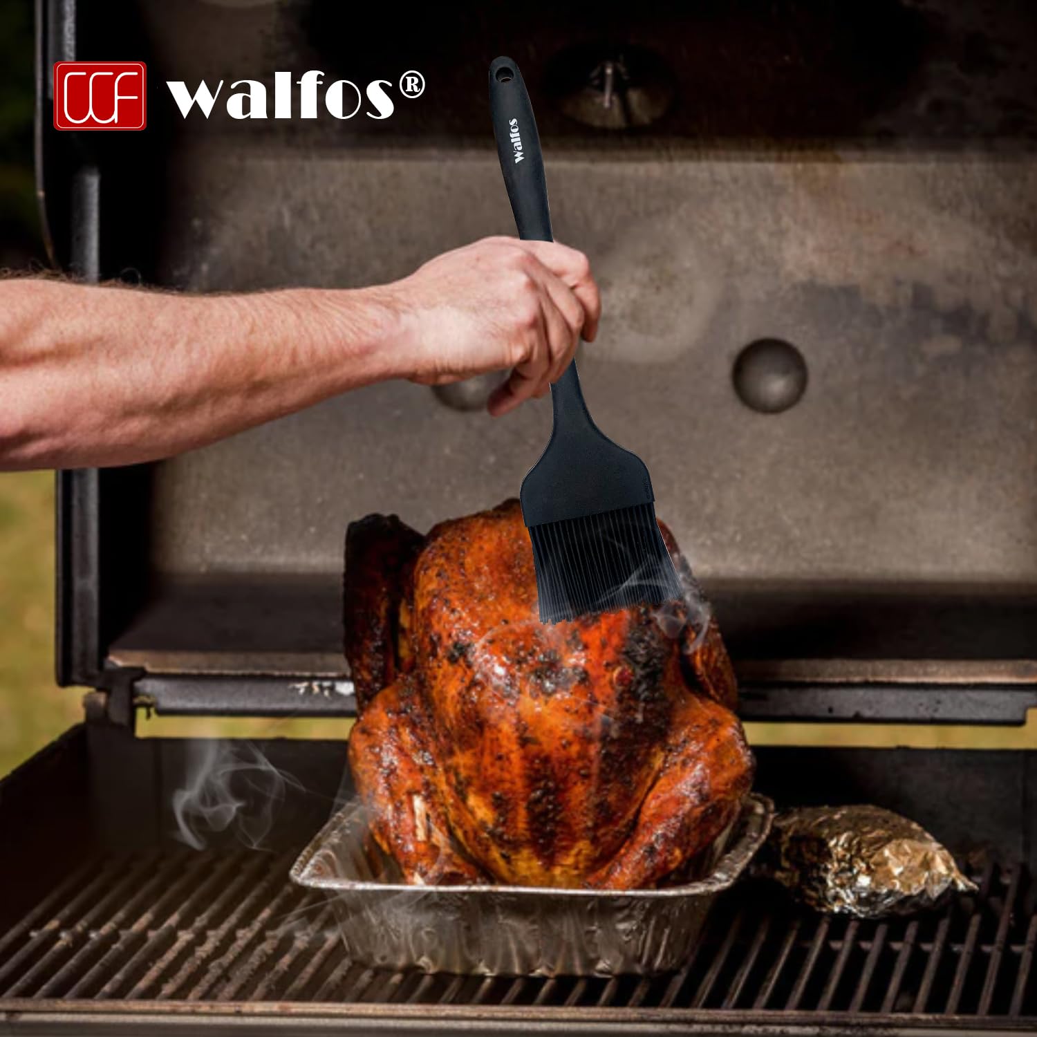 Walfos 3 Size Basting Brush, 600°F High Heat Resistant Silicone Pastry Brushes for BBQ, Baking, Kitchen Cooking, Desserts- BPA Free&Dishwasher Safe