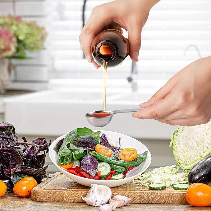 2 Pcs Measuring Spoons Tablespoon Measuring Spoon Set Food Grade Stainless Steel Measuring Teaspoon for Kitchen Cooking(1TSP/5ml, 1/2TBSP/7.5ml)