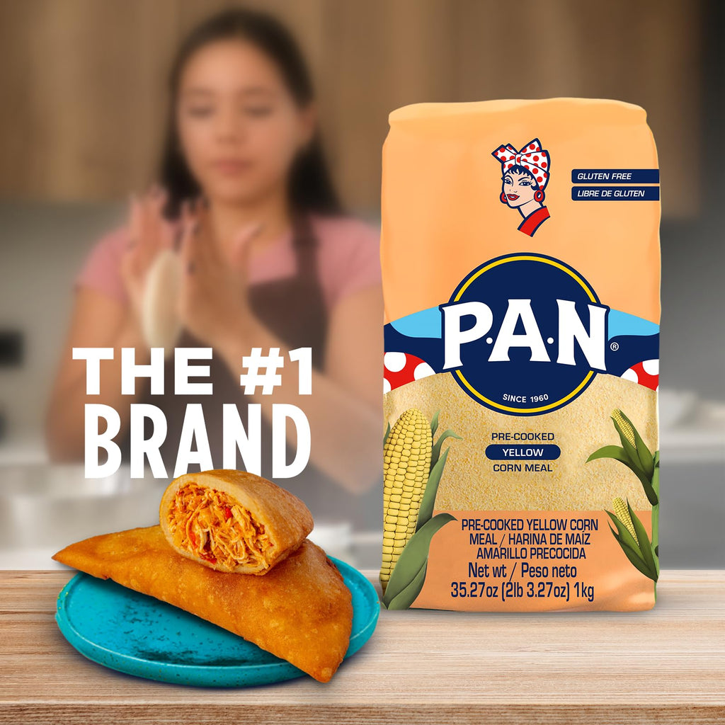 P.A.N. Yellow Corn Meal – Pre-cooked Gluten Free and Kosher Flour for Arepas (2.2 lb / Pack of 10)