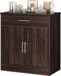 Vongrasig Sideboard Buffet Cabinet with Storage, Modern Kitchen Storage Cabinet with 1 Drawer and 2 Doors, Wood Coffee Bar Buffet Table for Kitchen, Dining Room, Rustic Brown