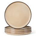 Herogo Ceramic 10.43 Inch Dinner Plates Set of 6, Stoneware Dinnerware Plate Set, Double Reactive Glaze Large Dinnerware Plates for Kitchen, Microwave, Oven & Dishwasher Safe, Cream Khaki