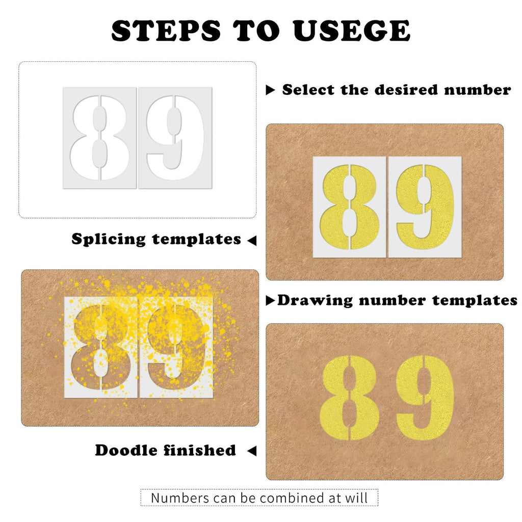 EggSun 18 Inch Number Stencils Set, Large 0-9 Plastic Address Number Stencils Reusable Cake Digital Templates for Painting on Wall,Wood,Parking Lot,Mailbox and DIY Art Projects