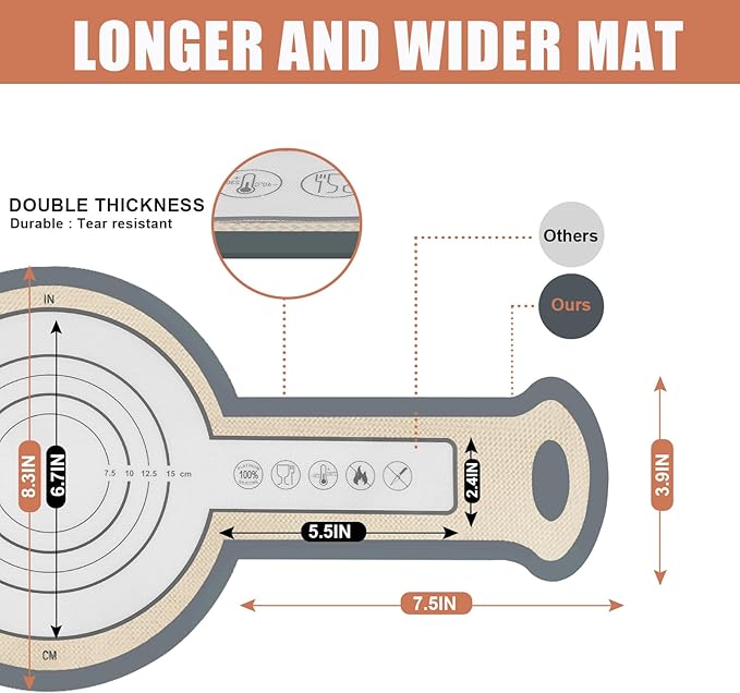 Silicone Bread Sling, 2 Pcs Non-Stick & Easy Clean Dutch Oven Baking Mat with Longer Handles, Silicone Baking Sling to Transfer SourDough Easily, Reusable Bread Mat Set with Storage Bracelets