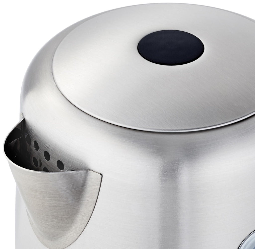 Electric Stainless Steel Kettle for Tea and Coffee, BPA-Free, Fast Boiling, Auto Shut-Off, 1 Liter, 1500W, Black and Silver