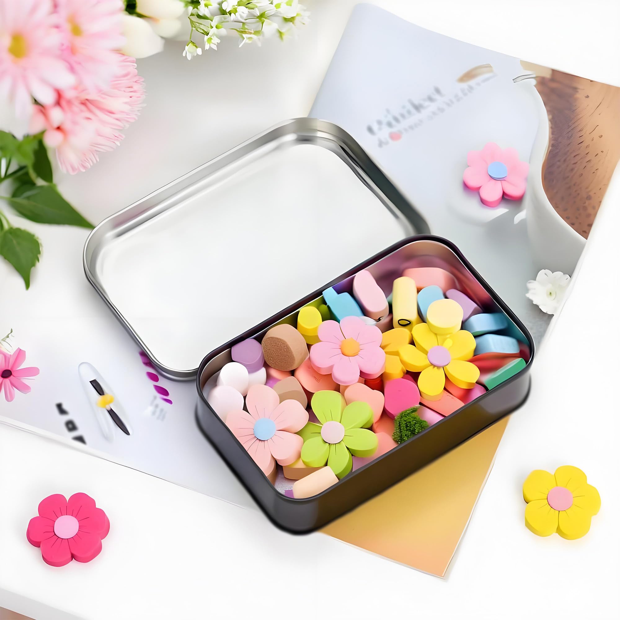 Small Metal Box With Lid-Cookie Tins Metal Tins With Lids Lens Wipes Storage Container Mini Portable Box,Empty Hinged Tin,For Organize Mint Candy Jar,Sewing Tools,DIY Gift Boxes(Black 20 Pcs)