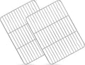 2 Pack Small Baking Cooling Racks, Homikit 9.7 * 7.5 Inch Stainless Steel Wire Rack for Cooking Roasting Grilling, Fit for Toaster Oven Pan, Non-toxic & Heavy-Duty