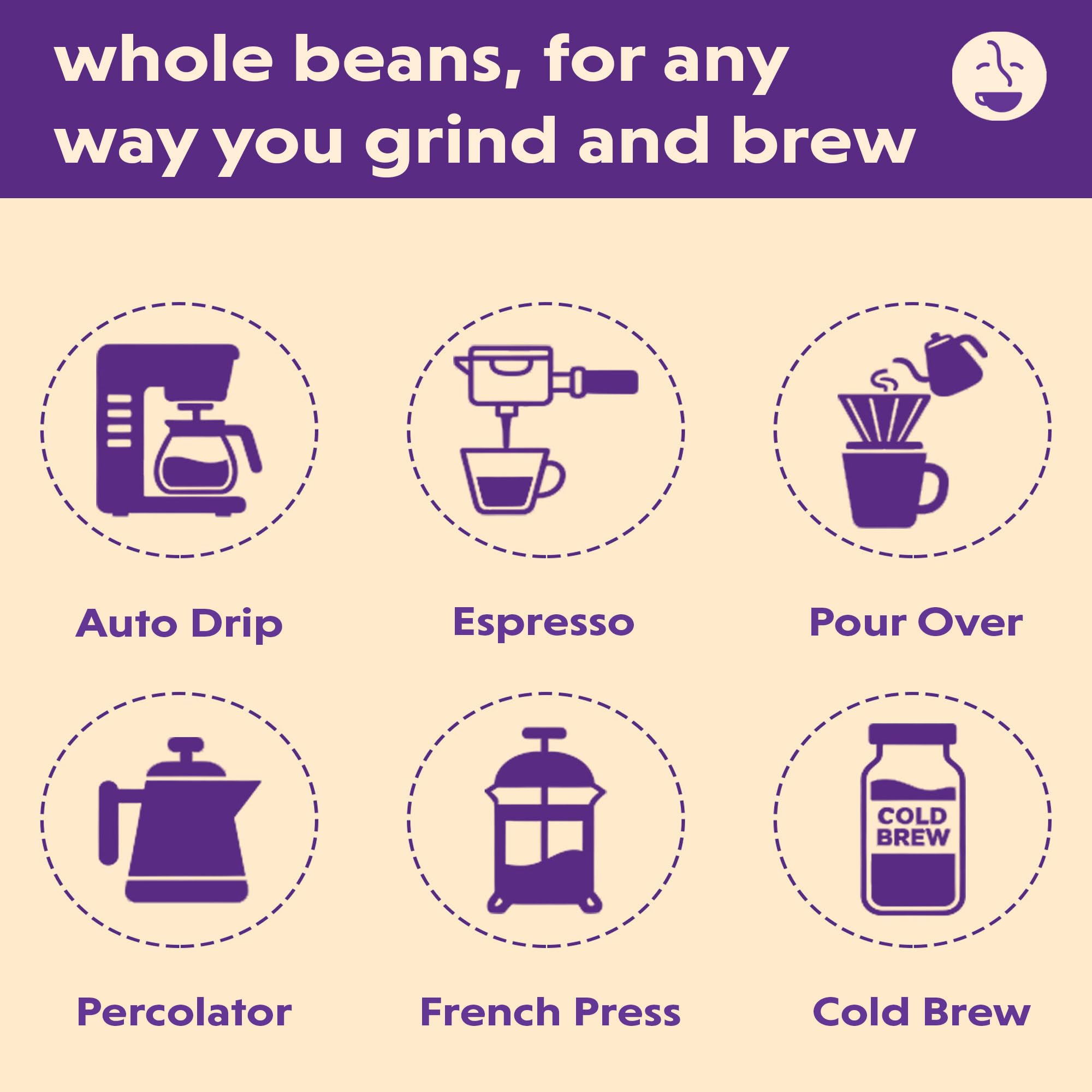 Coffee Bean Direct Six Bean Espresso, Whole Bean, 1lb Bag