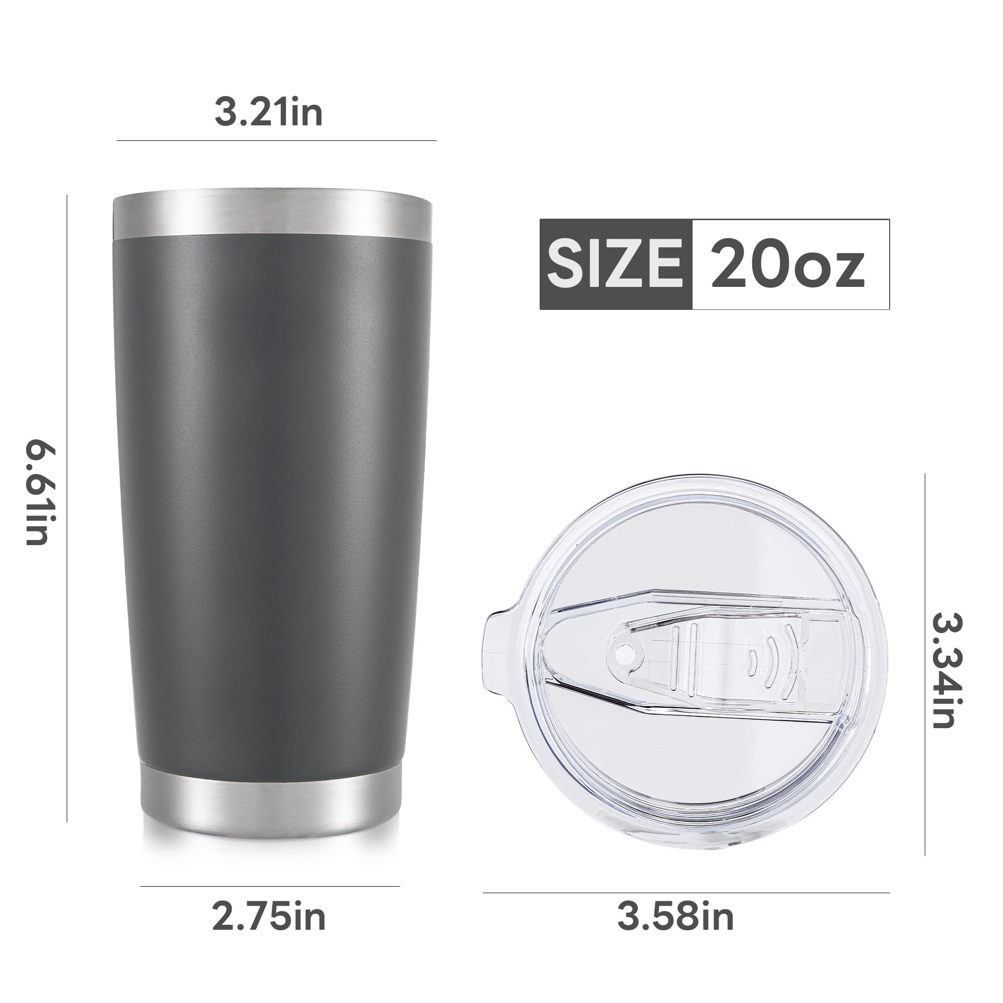 20 oz Tumbler with Lid Stainless Steel Insulated Tumblers Bulk Cups Mug