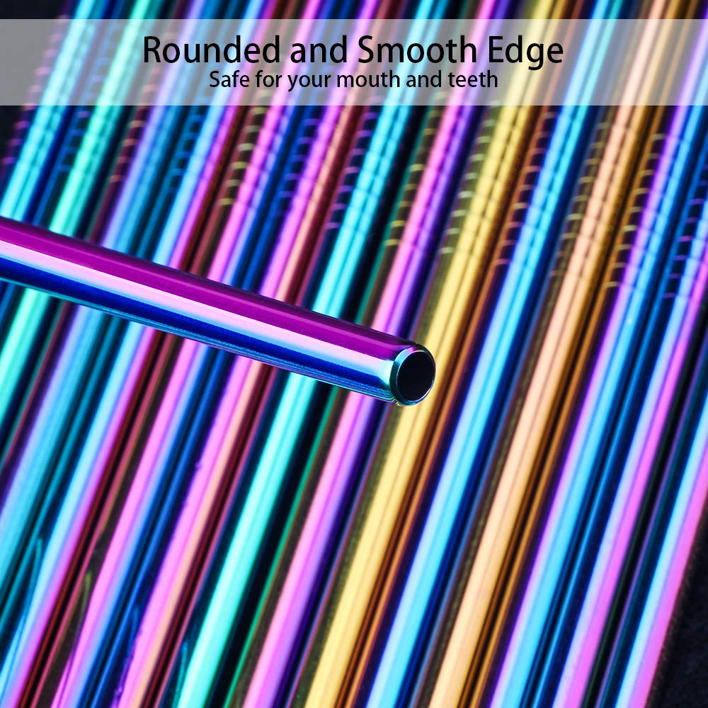 Tomorotec 24 PCS Straight & Bent Stainless Steel Straws for Tumblers, 10.5”