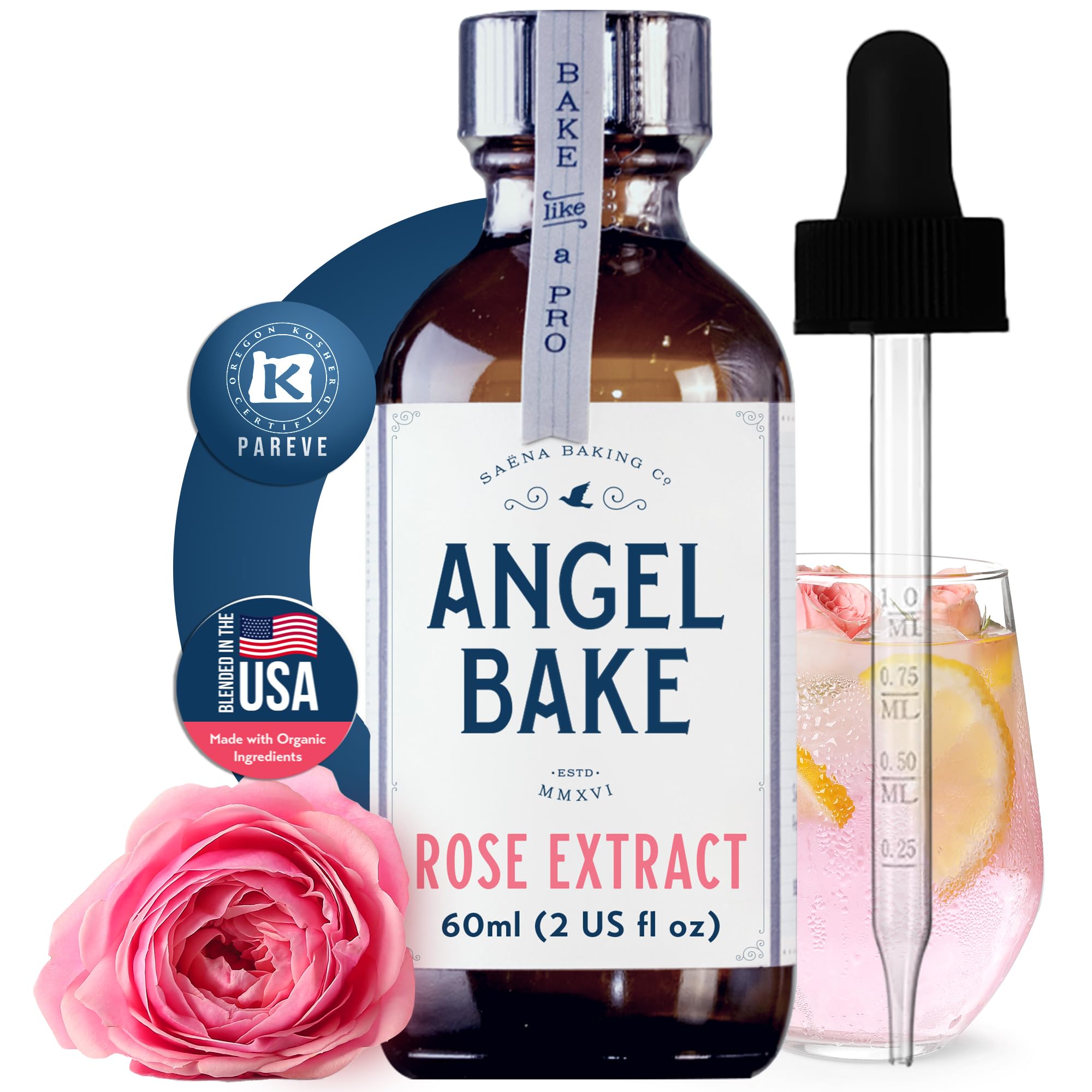 Angel Bake Pure Bulgarian Rose Extract, 2 oz