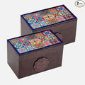 Octavius Assorted Tea Gift Set | 6 Assorted Black & Green Teas | 30 Teabags | Wooden Tea Sampler Pack w/Tile Motif Design | Pack of 2 | Mothers Day Tea Gift Box