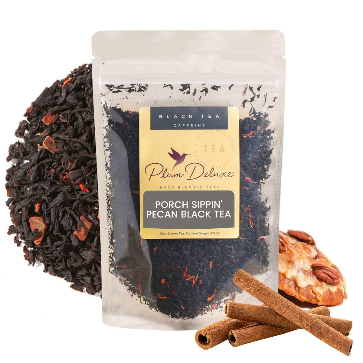 Herbal Tea Sampler – 5 Caffeine-Free Loose Leaf Blends for Sleep and Relaxation, Fruity and Dessert-Inspired Flavors, 75 to 100 Cups – Handcrafted in USA – Plum Deluxe
