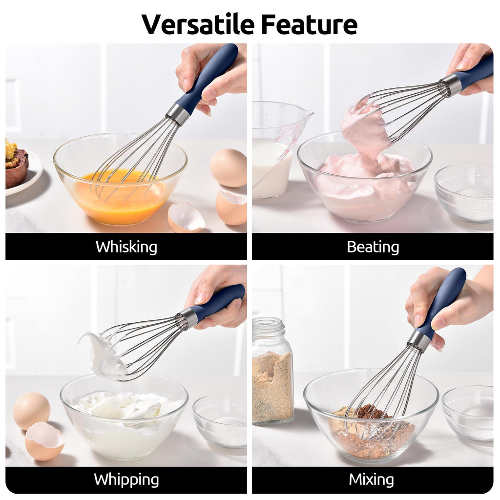 U-Taste Wire Whisk for Cooking, 18/10 Stainless Steel Wisk, S/Midnight Blue
