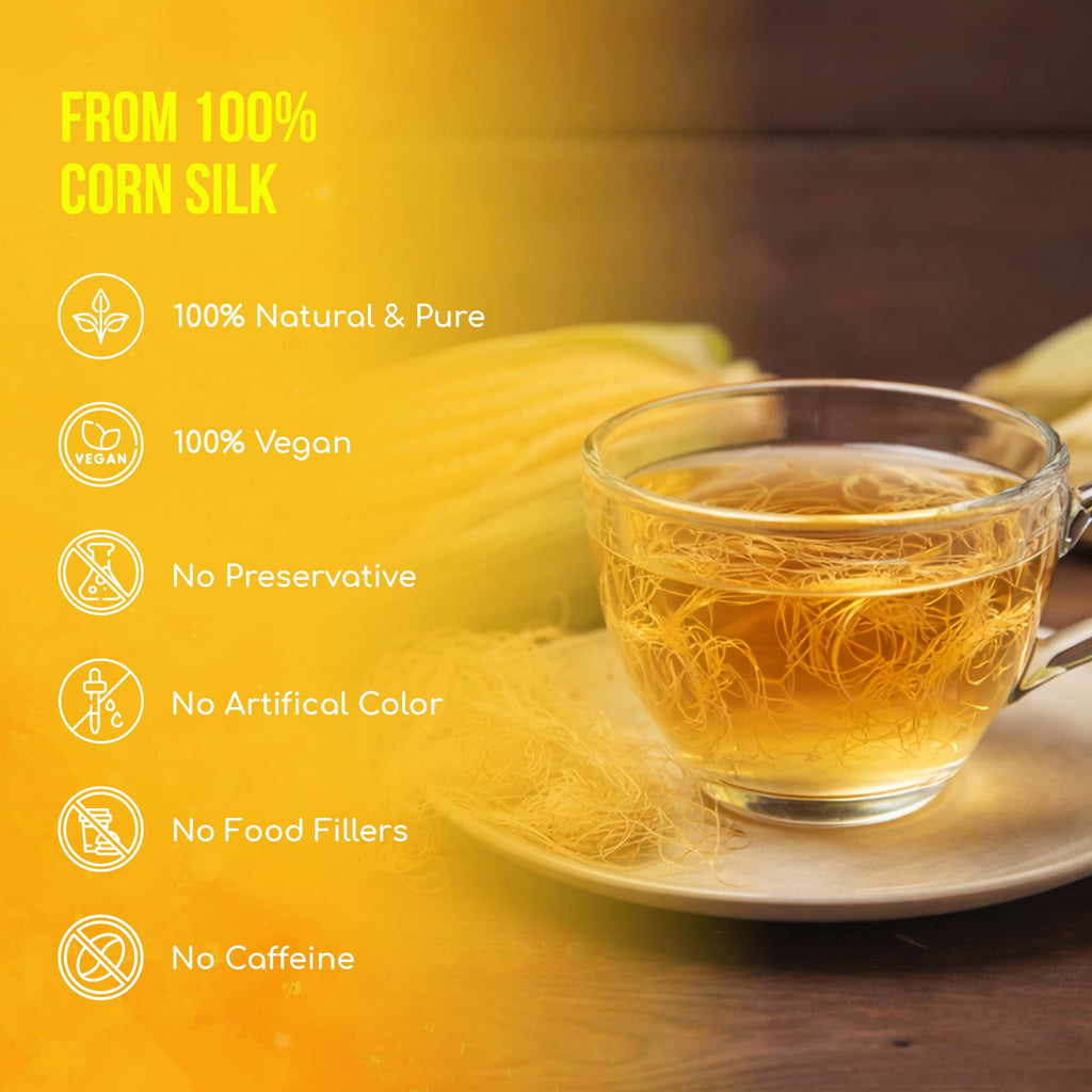 FreshDrinkUS, Premium 75 Tea Bags Corn Silk Tea, 100% Natural & Pure from Corn Silk. Corn Silk Herbal Tea. Clean Ingredients. Made with Natural Material Tea Bags. No Sugar, No Caffeine, Vegan.