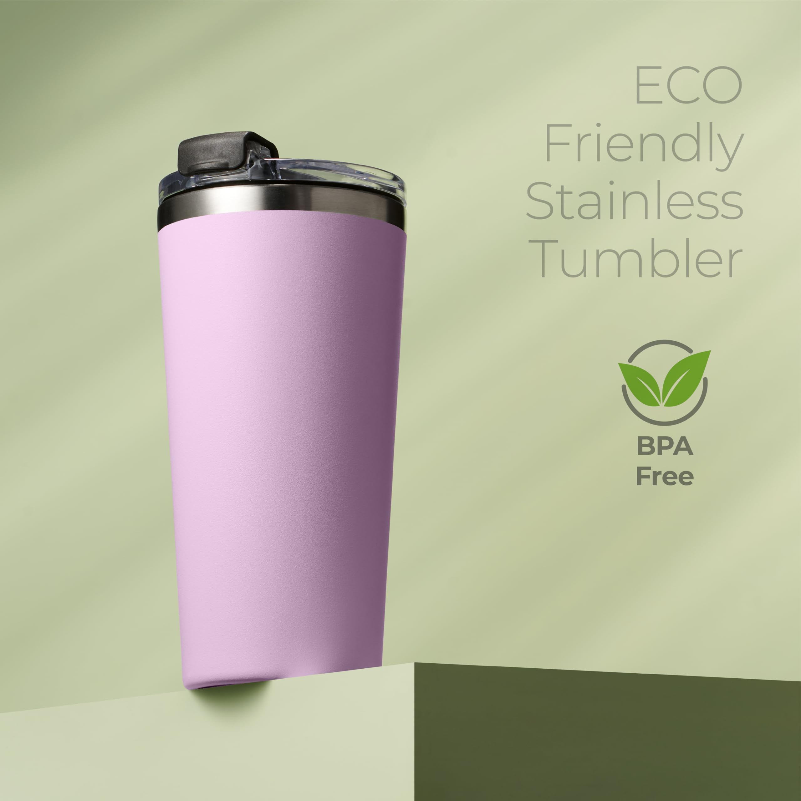 SIPX™ 16 oz Insulated Coffee Tumbler with Leakproof Lid – Stainless Steel, Vacuum Insulated – Keeps Drinks Hot or Cold for Hours – Cupholder Friendly Travel Mug – Purple