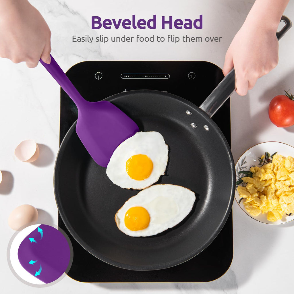 U-Taste Silicone Turner Cooking Spatula, 13.6" Long/3.7" Wide, Purple