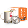 asobu Ultimate Ceramic Travel Mug, 12oz Insulated Stainless Steel Coffee Cup with Handle & Splash-Resistant Lid, Ceramic Lined for Pure Taste, BPA-Free, Double-Wall Vacuum for Hot Drinks