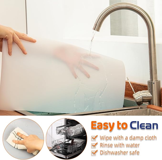 Warome Silicone Mat,78.7”x 23.6” Heat Resistant Mats for Countertop,Extra Large Countertop Protector Mat, Cuttable Kitchen Counter Mat, Silicone Mats for Kitchen Counter/Crafts- White Translucent