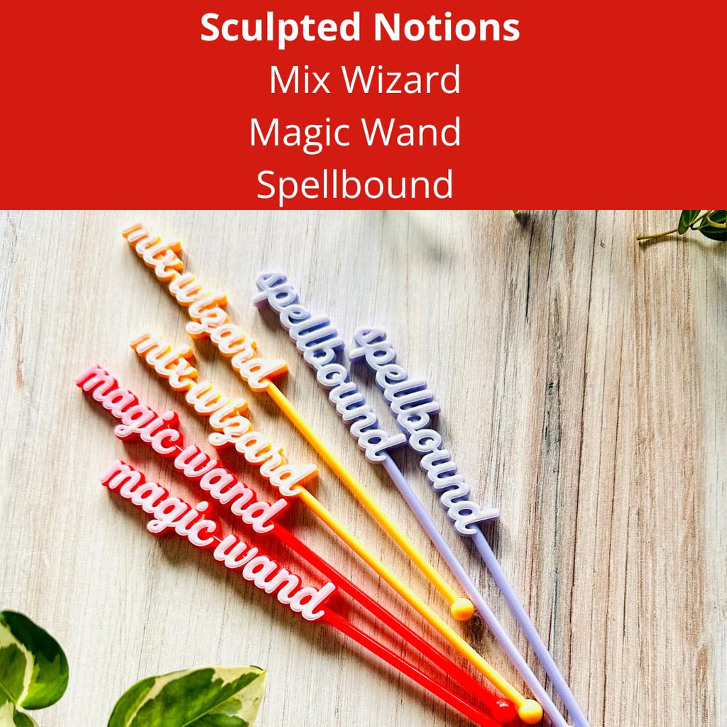 MixCraft Elixir Mixer Cocktail Stirrers, Drink Stirring Swizzle Sticks, Colorful Words, Set of 6